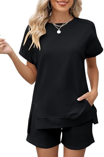 Women Lounge Shorts Sets Fashion 2 Piece Loungewear Summer Sweatsuit