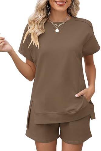 Womens Lounge Shorts Sets 2 Piece Summer Outfits Comfy Sweatsuits