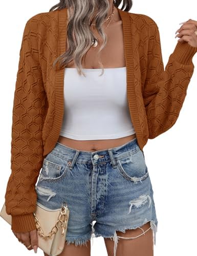 Womens Bolero Shrugs for Dresses Knit Crochet Cardigan Sweaters Open