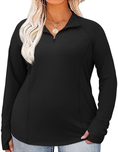 Women's Plus Size Long Sleeve Shirts UPF 50+ Sun Protection Quick Dry