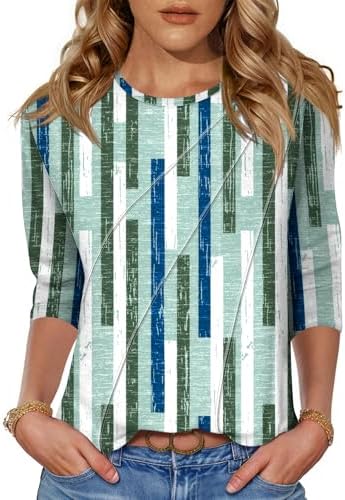 Summer 2026 Womens Fashion 3/4 Length Sleeve Womens Tops Women Elbow