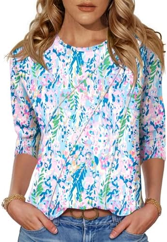 Summer Tops for Women 2026 3/4 Sleeve T Shirts for Women Spring Fashion