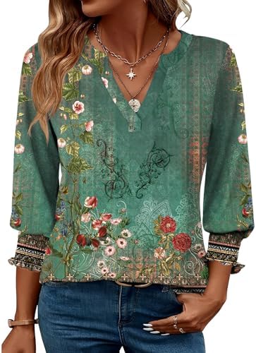Trendy Tops for Women 2026 Spring Summer Fashion 3/4 Sleeve Tshirts