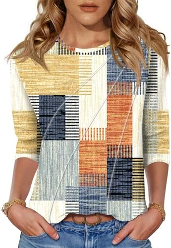 Summer Tops for Women 2026 3/4 Sleeve T Shirts for Women Women's Spring