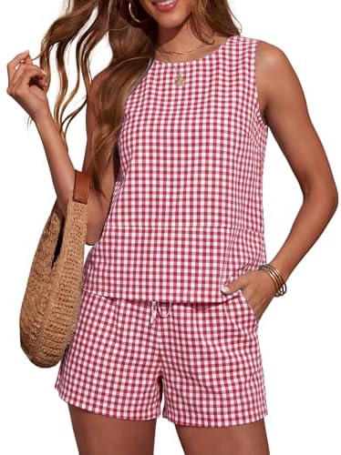 2 Piece Matching Sets for Women Casual Summer Travel Vacation Outfits Cap