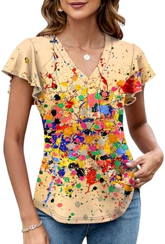 Ladies Tops and Blouses Loose Fit Petal Sleeve Tunic Plus Size Maternity