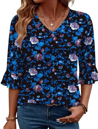 3/4 Length Sleeve Womens Tops Spring Blouses 2026 Dressy Casual Business
