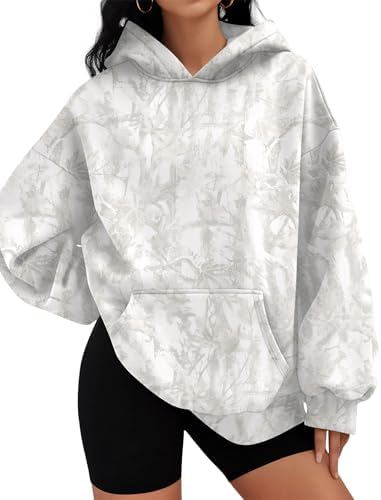Hoodies for Women Long Sleeve Oversized Maple Leaf Sweatshirts Casual