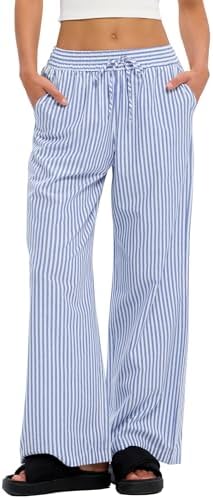 Pants for Women Striped Spring Summer Christmas Pajamas Lounge Pjs | Wide