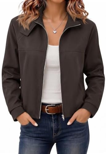 Spring Zip Up Going Out Cargo Bomber Jackets Cropped Bomber Jackets