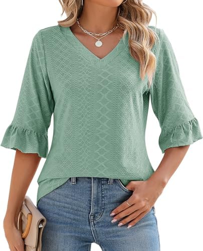 Tunics or Tops to Wear with Leggings 3/4 Length Sleeve Womens Tops 2025