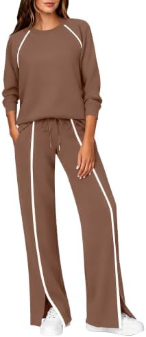 Women 2 Piece Lounge Sets Sweatsuit Wide Leg Pants Set Tracksuit