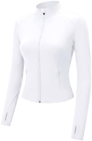 Women Lightweight Jacket Zip Up Long Sleeve Workout Jackets Crop Tops