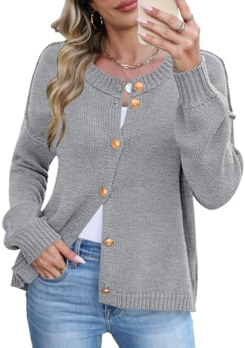 Womens 2026 Cardigan Sweater Ladies Elegant Chunky Knit Fall Sweaters