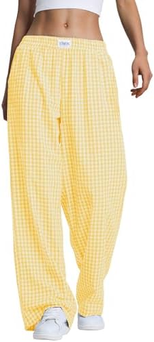 Womens Boxers Gingham Plaid Spring Summer Pants 2026 Cotton Pajama
