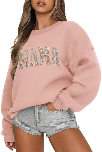 Womens Fleece Sweatshirts Crew Neck Loose Pullover 2026 Fall Clothes