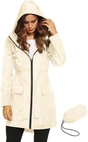 Womens Lightweight Raincoat Hooded Waterproof Active Outdoor Quick Dry