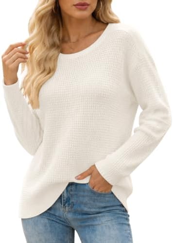 Womens Long Sleeve Sweater Fall Oversize Sweaters Casual Crewneck