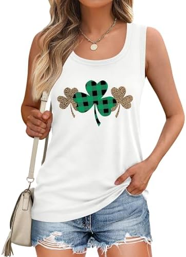Womens St Patrick's Day Tank Tops Crew Neck Basic Tops Casual Summer